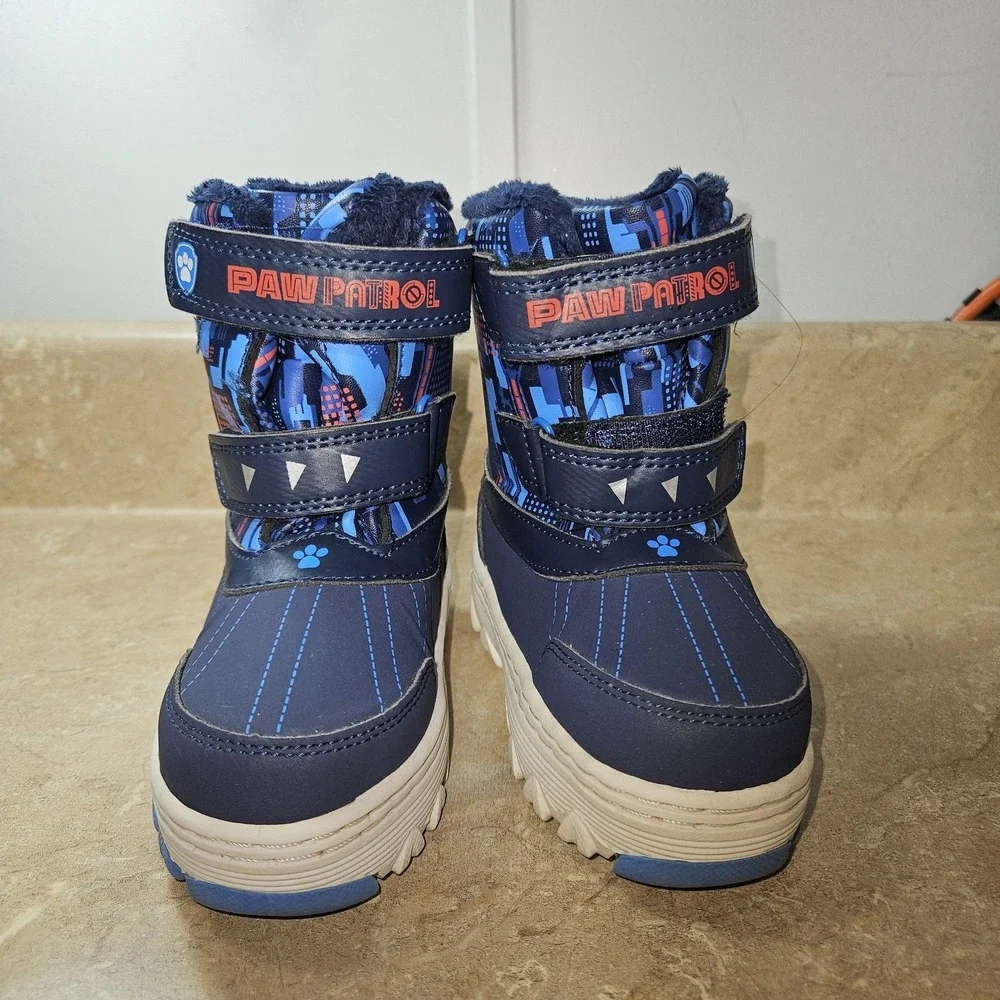 Nickelodeon Paw Patrol Snow Boots Boys Size 9 Blue Chase‎ Marshall Warm Winter